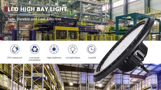 Bright Dimmable Highbay Lighting 150W 200W Black UFO LED High Bay Light 