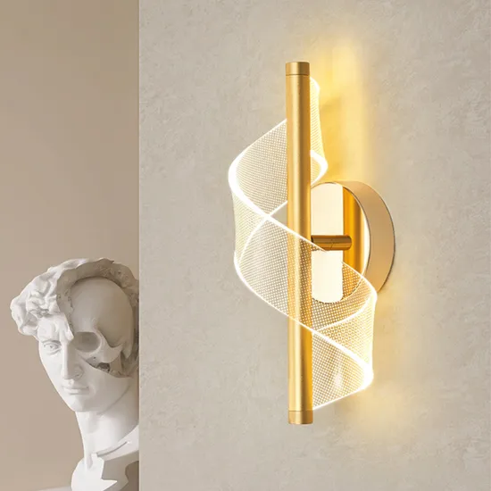 New Modern Screw Shape Living Room Backdrop Wall Lamp Designer Personalized Bedside Acrylic Wall Light 
