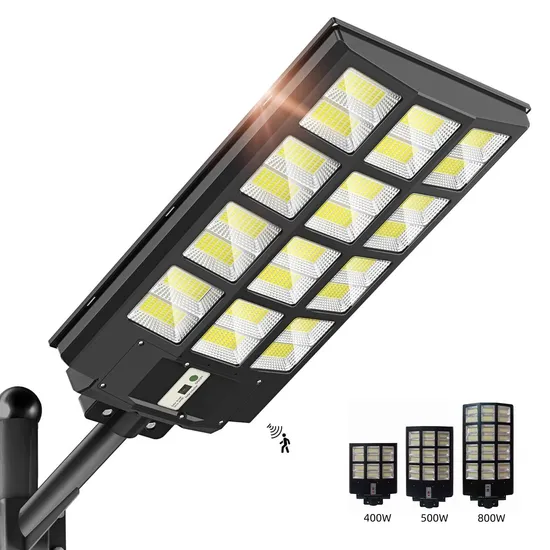 High Lumen 800W Solar All in One Street Light with ABS Lamp Body Solar LED Lighting Solar Powered LED Street Light with Motion Sensor for Yard Outside 