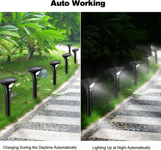 Landscape Outdoor Lawn Lamp Waterproof IP65 Driveway Yard Lighting Round Pole Street Post Top Light LED Solar Garden Light 